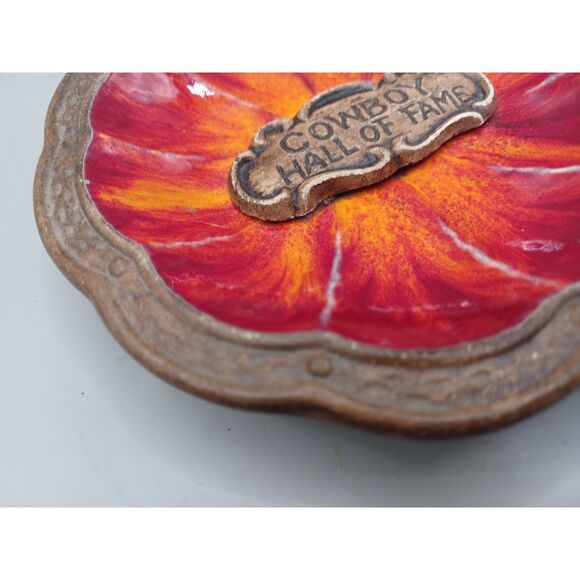 Treasure Craft USA Cowboy Hall of Fame Fire Flame Red Orange Trinket Ring Dish - Picture 10 of 12